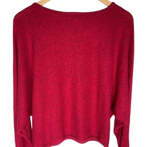 A. Byer Women’s XL Ribbed Knit Long Sleeve Red Stretch Pullover Casual Fall Top - Picture 9 of 10